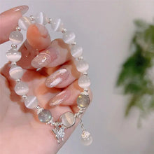 Cargar imagen en el visor de la galería, Buddha Padmasana Cat&#39;s Eye Moonstone Butterfly Star Charm Support Bracelet - Buddha padmasana