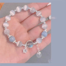Cargar imagen en el visor de la galería, Buddha Padmasana Cat&#39;s Eye Moonstone Butterfly Star Charm Support Bracelet - Buddha padmasana