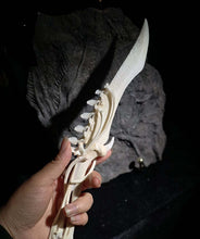 Cargar imagen en el visor de la galería, Handcrafted Bone Ritual Dagger, ethically sourced natural bone carving for witchcraft, Wicca, cosplay, gothic home decor, and occult collections. Custom orders available.