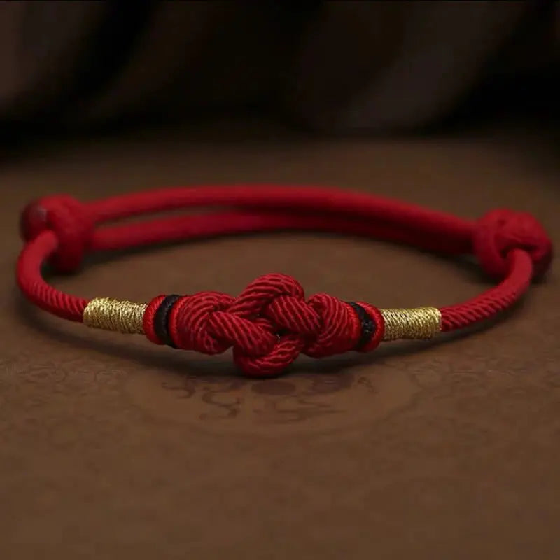 Buddha Padmasana Red String Jade Luck Fortune Knot Braided Couple Bracelet Buddha padmasana
