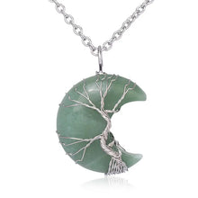 Load image into Gallery viewer, Buddha Padmasana Natural Quartz Crystal Moon Tree Of Life Healing Energy Necklace Pendant - Buddha padmasana