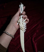 Cargar imagen en el visor de la galería, Handcrafted Bone Ritual Dagger, ethically sourced natural bone carving for witchcraft, Wicca, cosplay, gothic home decor, and occult collections. Custom orders available.
