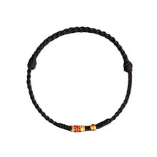 Charger l&#39;image dans la galerie, Buddha Padmasana 925 Sterling Silver Handmade Koi Fish Wealth Success Braided Rope Bracelet Buddha padmasana