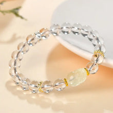 Load image into Gallery viewer, Buddha Padmasana Clear Quartz Pi Xiu handmade Bracelet Buddha padmasana