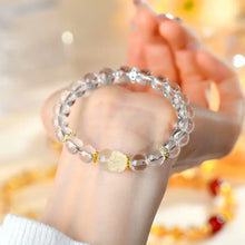 Load image into Gallery viewer, Buddha Padmasana Clear Quartz Pi Xiu handmade Bracelet Buddha padmasana