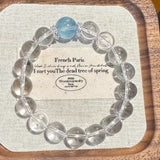 Buddha Padmasana Aquamarine and Clear Quartz Buddha  Bracelet