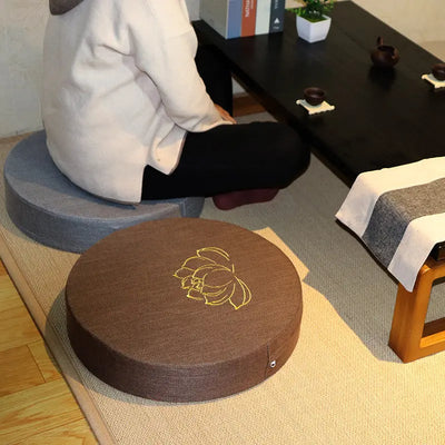 Buddha Padmasana Linen Zabuton Cushion Buddha padmasana