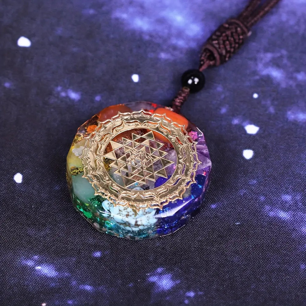 Buddha Padmasana Chakra Orgonite Necklace - Balances Orgone Energy & EMF Protection Buddha padmasana