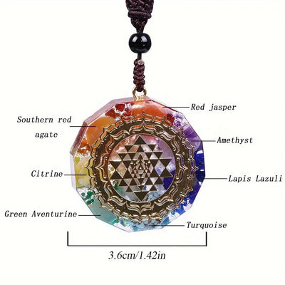 Buddha Padmasana Chakra Orgonite Necklace - Balances Orgone Energy & EMF Protection Buddha padmasana