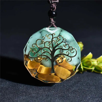 Buddha Padmasana Tree of Life Orgonite Necklace - Energy Protection Buddha padmasana