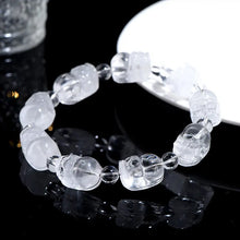Load image into Gallery viewer, Buddha Padmasana White Phantom Carved Pi Xiu handmade Bracelet Buddha padmasana