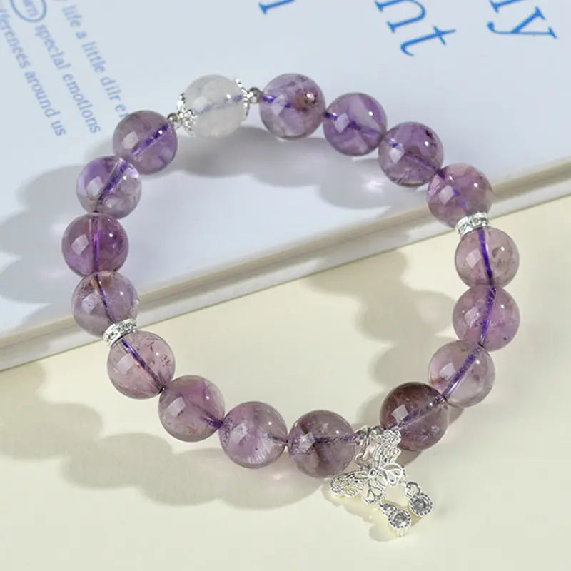 Buddha Padmasana Amethyst & Blue Moonstone Butterfly Bracelet‌ Buddha padmasana