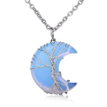 Load image into Gallery viewer, Buddha Padmasana Natural Quartz Crystal Moon Tree Of Life Healing Energy Necklace Pendant - Buddha padmasana