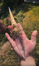 Charger l'image dans la galerie, Witch Dagger held over water in a natural outdoor setting, emphasizing its connection to ocean magic and elemental rituals