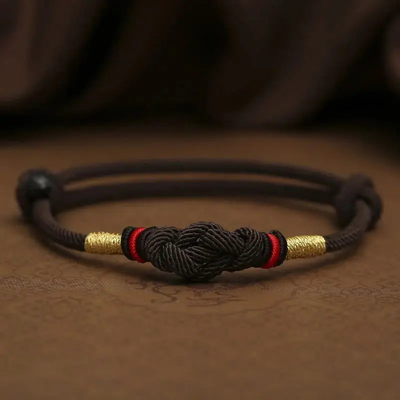Buddha Padmasana Red String Jade Luck Fortune Knot Braided Couple Bracelet Buddha padmasana