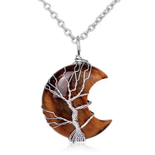 Load image into Gallery viewer, Buddha Padmasana Natural Quartz Crystal Moon Tree Of Life Healing Energy Necklace Pendant - Buddha padmasana