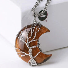 Load image into Gallery viewer, Buddha Padmasana Natural Quartz Crystal Moon Tree Of Life Healing Energy Necklace Pendant - Buddha padmasana