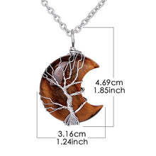 Load image into Gallery viewer, Buddha Padmasana Natural Quartz Crystal Moon Tree Of Life Healing Energy Necklace Pendant - Buddha padmasana
