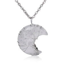 Load image into Gallery viewer, Buddha Padmasana Natural Quartz Crystal Moon Tree Of Life Healing Energy Necklace Pendant - Buddha padmasana