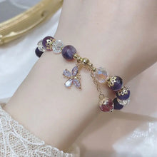 Load image into Gallery viewer, Buddha Padmasana Natural Amethyst Crystal Spiritual Butterfly Charm Bracelet Buddha padmasana