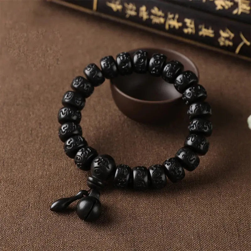 Buddha Padmasana Tibetan Lightning Strike Wood Protection Bracelet Buddha padmasana