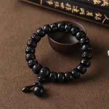 Cargar imagen en el visor de la galería, Buddha Padmasana Tibetan Lightning Strike Wood Protection Bracelet Buddha padmasana