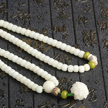 Load image into Gallery viewer, Buddha Padmasana White Jade Bodhi Lotus Mala Harmony Necklace Bracelet Buddha padmasana