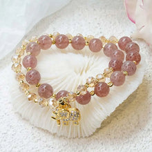 Cargar imagen en el visor de la galería, Buddha Padmasana Rose Quartz Elephant Healing Energy Charm Bracelet Buddha padmasana