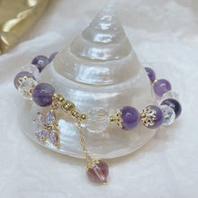 Load image into Gallery viewer, Buddha Padmasana Natural Amethyst Crystal Spiritual Butterfly Charm Bracelet Buddha padmasana