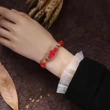 Charger l&#39;image dans la galerie, Buddha Padmasana Red String Jade Luck Fortune Knot Braided Couple Bracelet Buddha padmasana