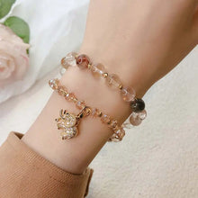 Cargar imagen en el visor de la galería, Buddha Padmasana Rose Quartz Elephant Healing Energy Charm Bracelet Buddha padmasana
