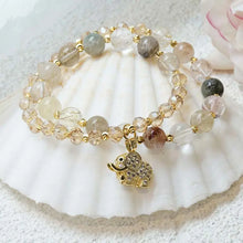 Cargar imagen en el visor de la galería, Buddha Padmasana Rose Quartz Elephant Healing Energy Charm Bracelet Buddha padmasana