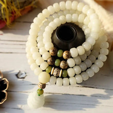 Load image into Gallery viewer, Buddha Padmasana White Jade Bodhi Lotus Mala Harmony Necklace Bracelet Buddha padmasana