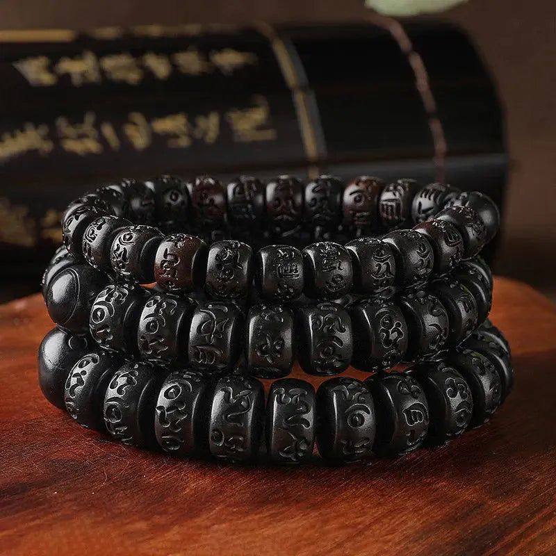 Buddha Padmasana Tibetan Lightning Strike Wood Protection Bracelet Buddha padmasana