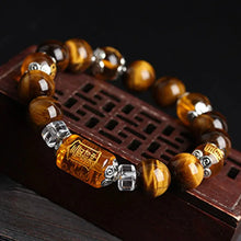 Cargar imagen en el visor de la galería, Buddha Padmasana Tiger Eye Bead Fortune Prosperity Bracelet - Buddha padmasana