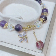 Load image into Gallery viewer, Buddha Padmasana Natural Amethyst Crystal Spiritual Butterfly Charm Bracelet Buddha padmasana