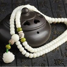 Load image into Gallery viewer, Buddha Padmasana White Jade Bodhi Lotus Mala Harmony Necklace Bracelet Buddha padmasana