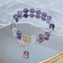 Load image into Gallery viewer, Buddha Padmasana Natural Amethyst Crystal Spiritual Butterfly Charm Bracelet Buddha padmasana