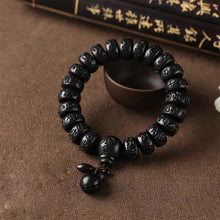 Cargar imagen en el visor de la galería, Buddha Padmasana Tibetan Lightning Strike Wood Protection Bracelet Buddha padmasana
