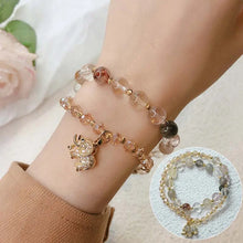 Cargar imagen en el visor de la galería, Buddha Padmasana Rose Quartz Elephant Healing Energy Charm Bracelet Buddha padmasana