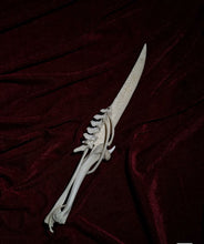 Cargar imagen en el visor de la galería, Handcrafted Bone Ritual Dagger, ethically sourced natural bone carving for witchcraft, Wicca, cosplay, gothic home decor, and occult collections. Custom orders available.