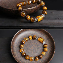 Cargar imagen en el visor de la galería, Buddha Padmasana Tiger Eye Bead Fortune Prosperity Bracelet - Buddha padmasana