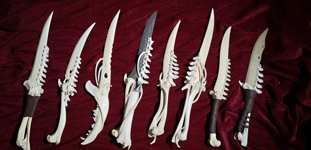 Handcrafted Bone Ritual Dagger, ethically sourced natural bone carving for witchcraft, Wicca, cosplay, gothic home decor, and occult collections. Custom orders available.